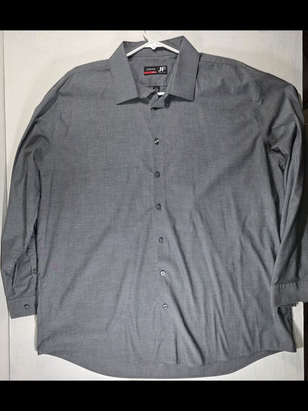 jf j.ferrar Men's Grey Button-Front Dress Shirt